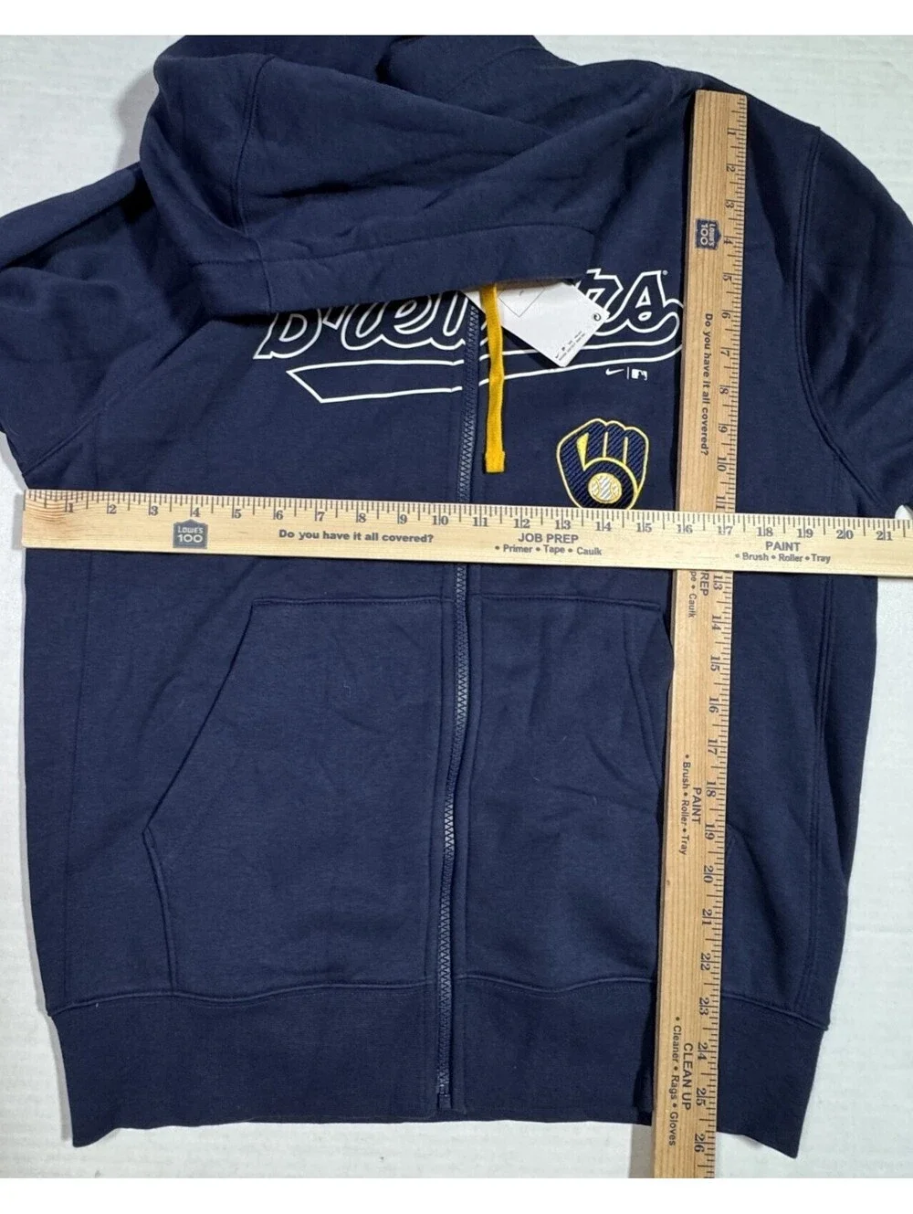 Milwaukee Brewers Blue Full Zip Hoodie Jacket Men's S NEW NWT